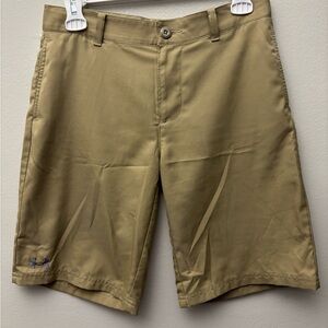 Boys Large Under Armour Tan Shorts with Zipper and Pockets